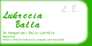lukrecia balla business card