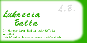 lukrecia balla business card